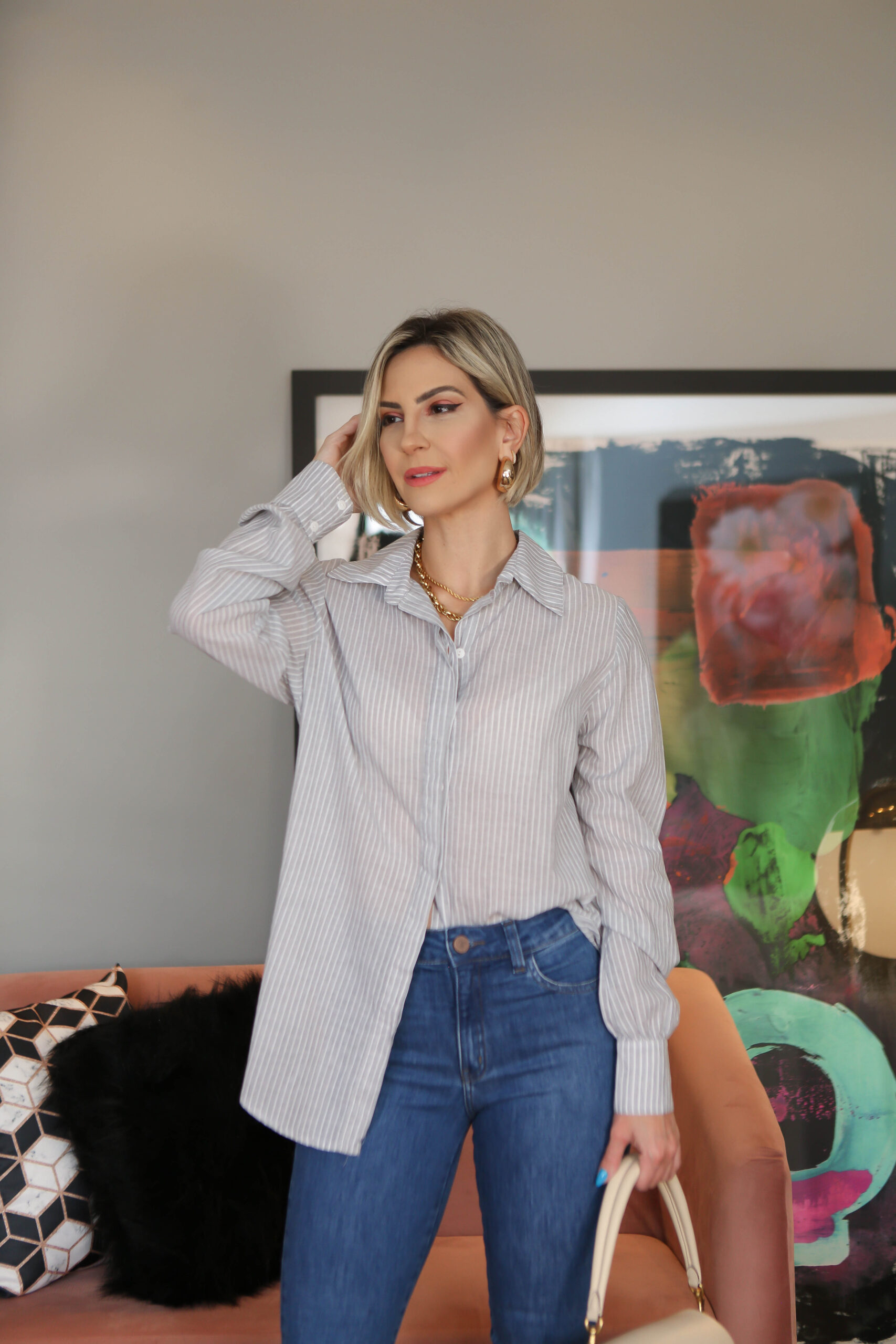 Jeans Com Camisa Social Feminina Roupa Social Feminina CalÇa Jeans